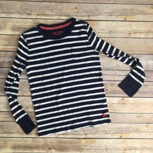 Mini Boden Girls Long Sleeve Strip Shirt
